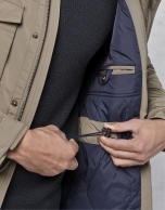 Mink colored, three-quarter jacket with 4 pockets