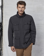 Black three-quarter jacket with 4 pockets