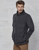 Black three-quarter jacket with 4 pockets