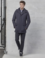 Navy blue, removable vest and parka