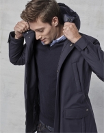 Navy blue, removable vest and parka