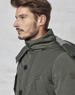 Khaki parka with hood and fur