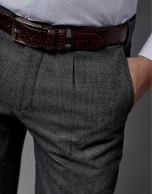 Gray dress pants with darting