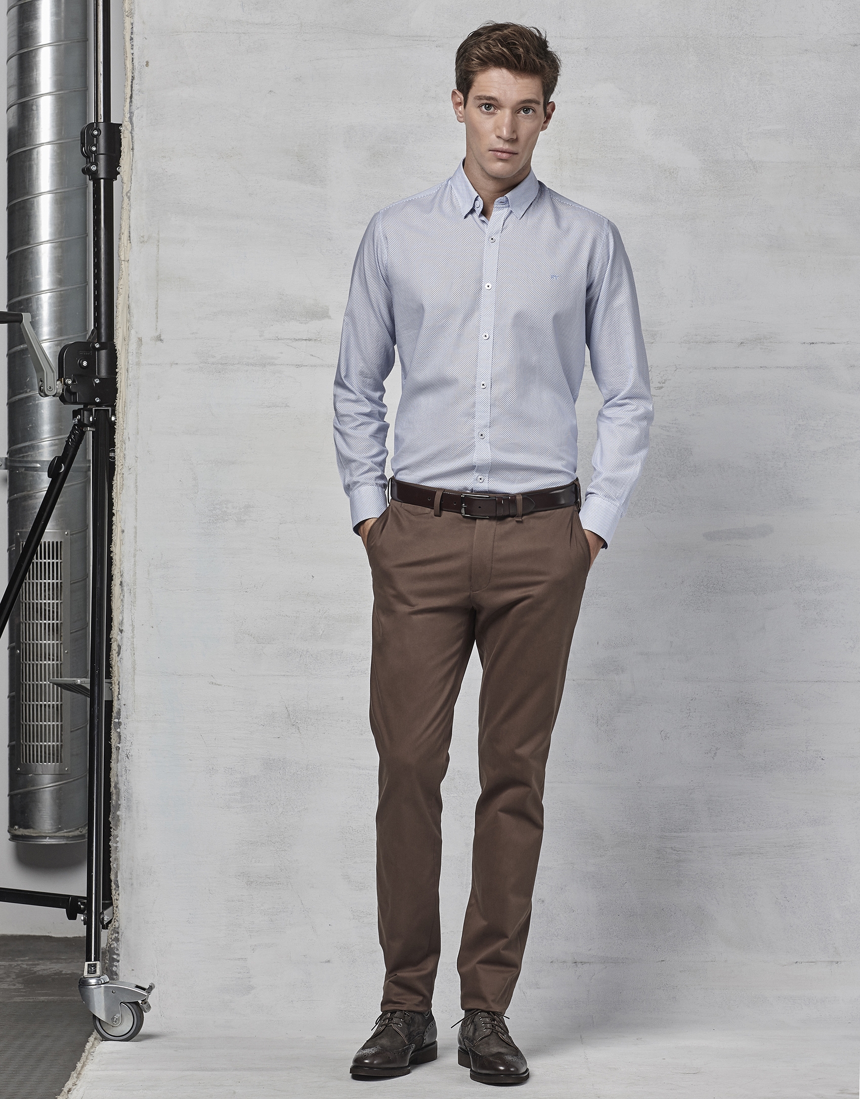 Brown cotton chinos