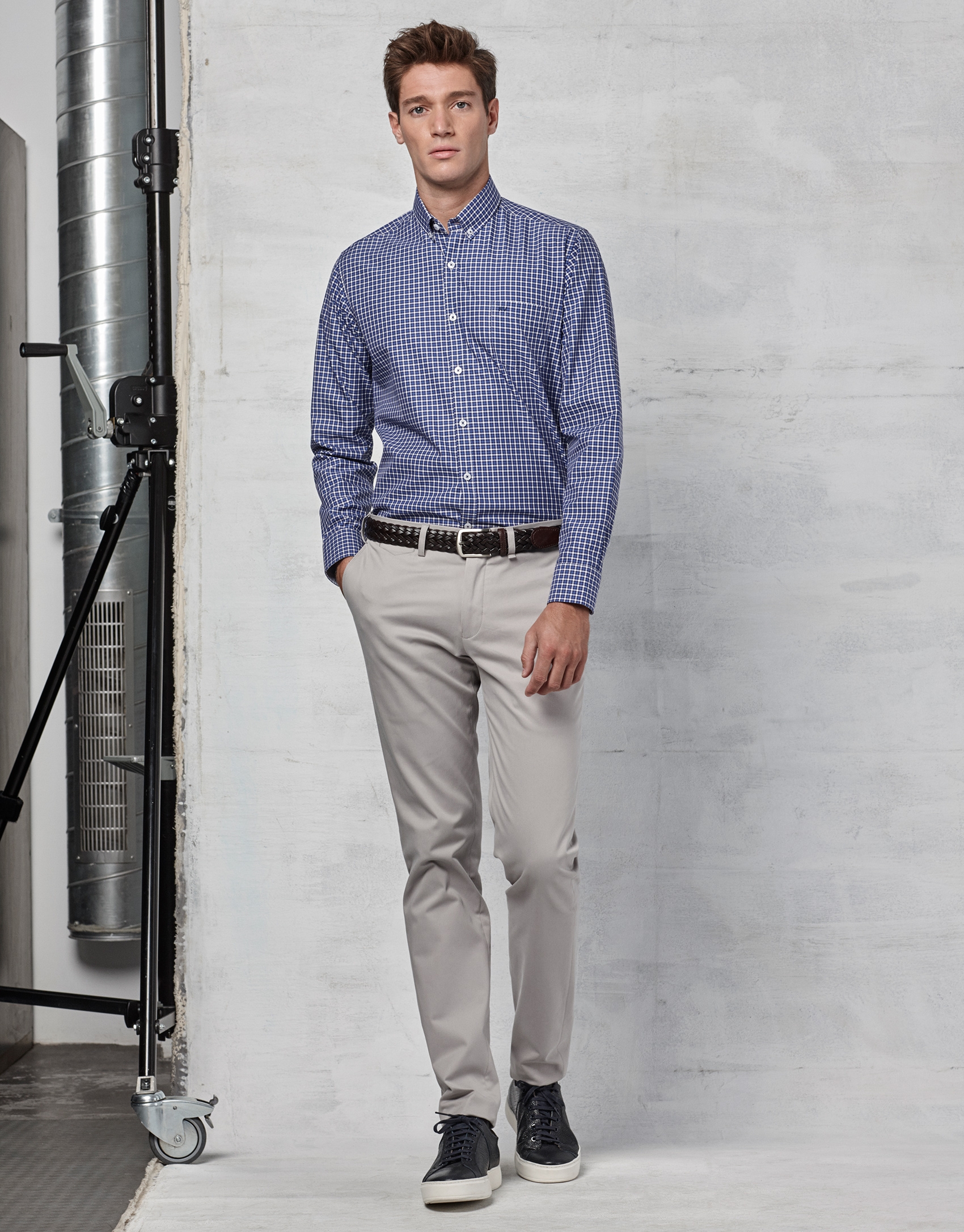 Grey cotton chinos