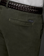 Khaki chinos with micro print