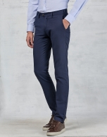 Navy blue bird's eye weave dress pants