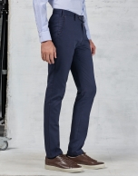 Navy blue bird's eye weave dress pants