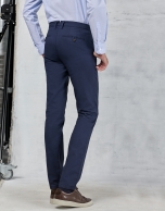 Navy blue bird's eye weave dress pants