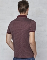 Maroon  short sleeved polo with white design