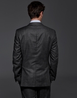 Gray checked slim fit suit