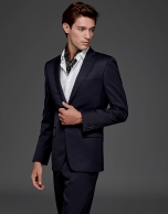 Navy blue basic slim fit suit