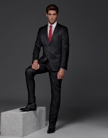 Black wool slim fit suit