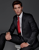 Black wool slim fit suit