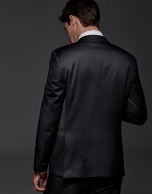 Black wool slim fit suit