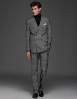 Gray glen plaid double-breasted suit