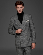 Gray glen plaid double-breasted suit