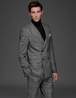 Gray glen plaid double-breasted suit