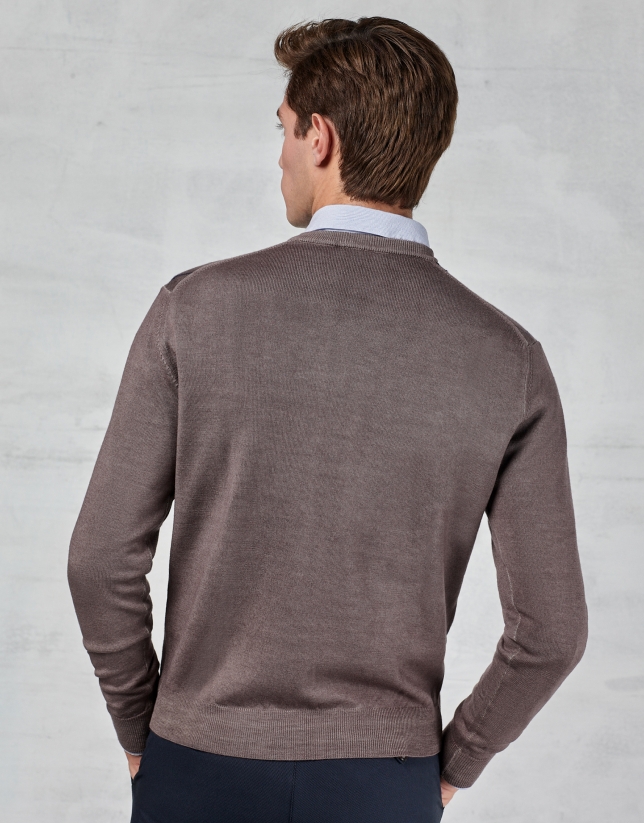 Pull à losanges couleur naturel Homme Roberto Verino