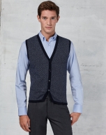 Navy blue vest with blue micro-diamonds