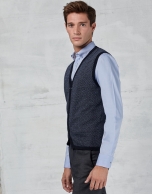 Navy blue vest with blue micro-diamonds