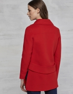 Red double-faced three-quarter jacket