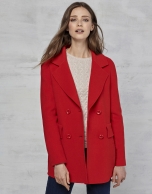 Red double-faced three-quarter jacket