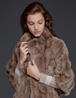 Beige rabbit fur jacket