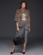 Beige rabbit fur jacket