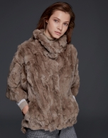 Beige rabbit fur jacket