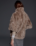 Beige rabbit fur jacket