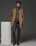 Camel cashmere and wool classic coat