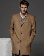 Camel cashmere and wool classic coat