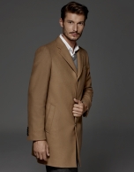 Camel cashmere and wool classic coat