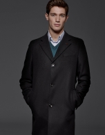 Black cashmere and wool classic coat