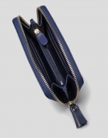 Dark blue Saffiano leather mili billfold