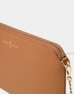 Caramel toffe Saffiano leather Lisa Clutch 