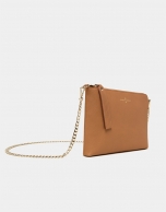 Caramel toffe Saffiano leather Lisa Clutch 