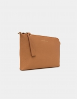 Caramel toffe Saffiano leather Lisa Clutch 