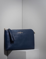 Dark blue Saffiano leather Lisa Clutch 