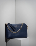 Dark blue Saffiano leather Lisa Clutch 