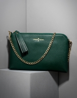 Clutch Lisa saffiano verde oscuro