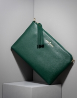 Clutch Lisa saffiano verde oscuro