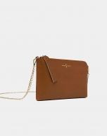 Brown Saffiano leather Lisa Clutch 