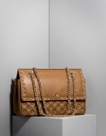 Caramel Ghauri bag with metallic appliqué