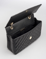 Black Ghauri shoulder bag with fur flap