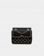 Black Ghauri Nano bag with metallic appliqué