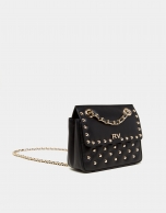 Bolso shoulder Ghauri Nano negro con metálicas