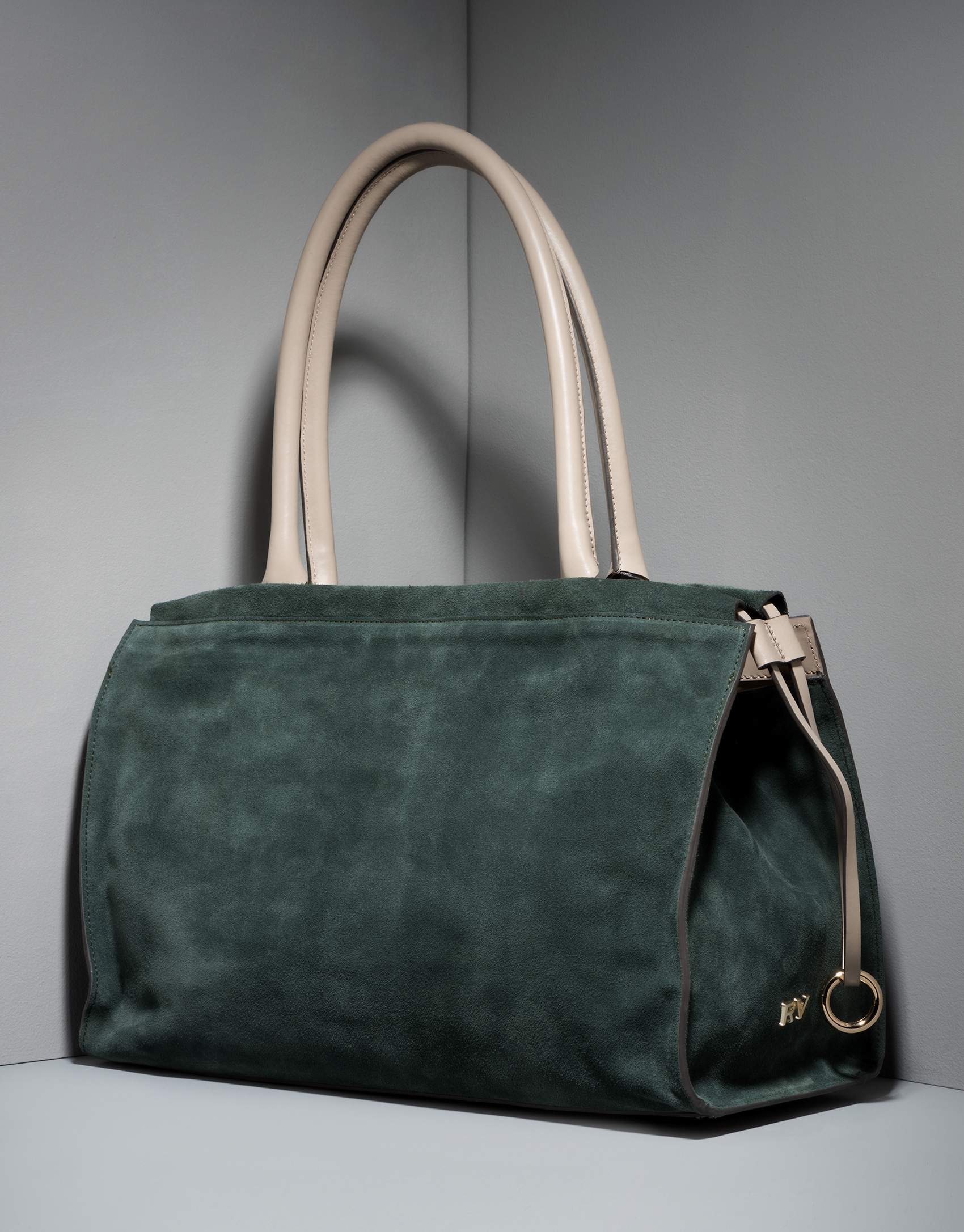 Bolso de mano Journal piel verde