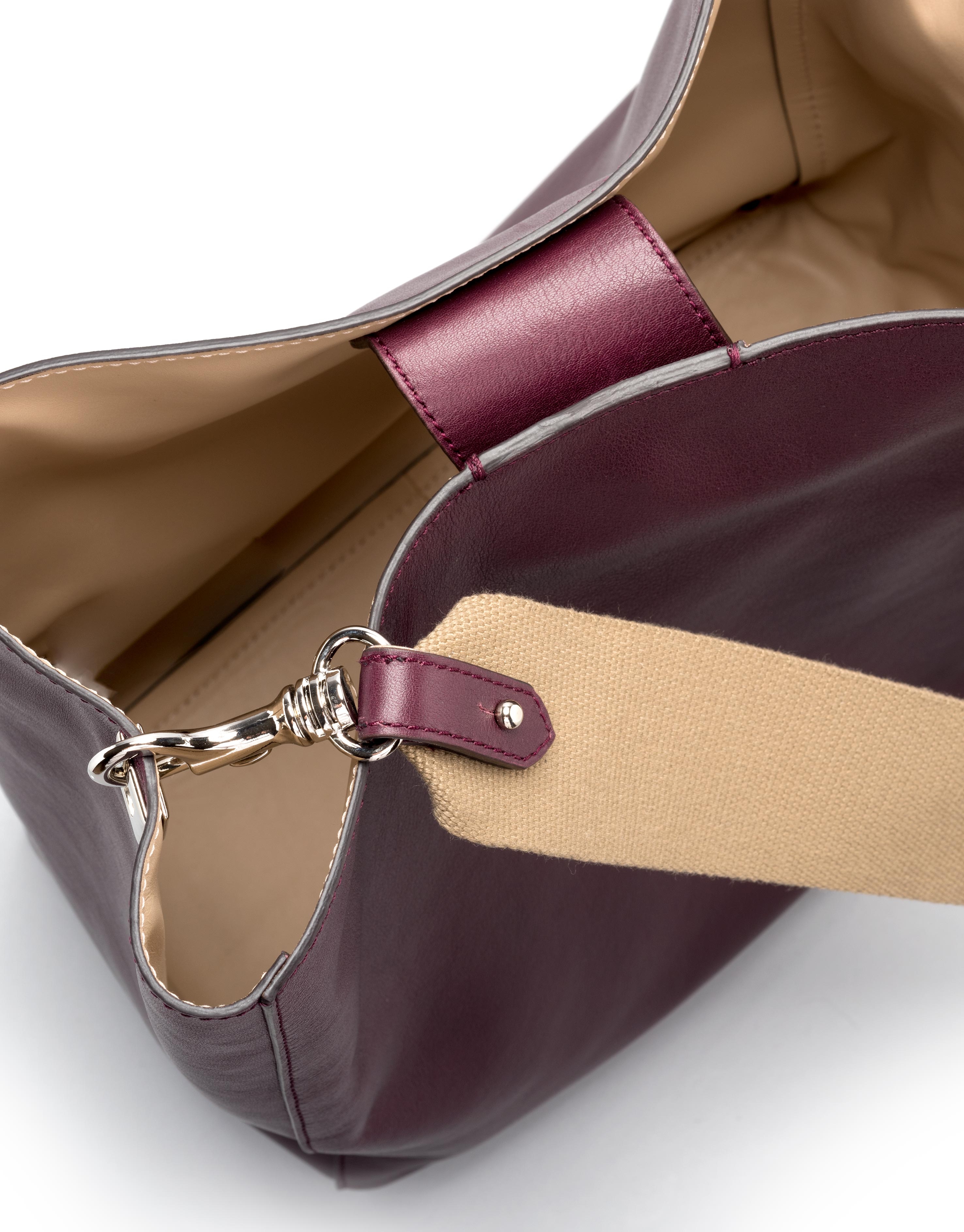 Bolso shopper Montparnasse piel berenjena